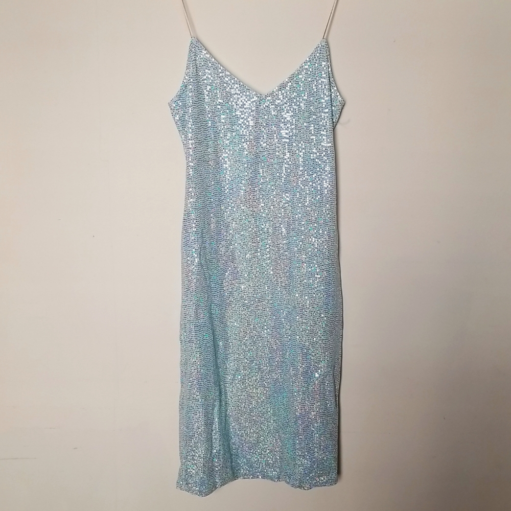 Sequin spaghetti strap dress